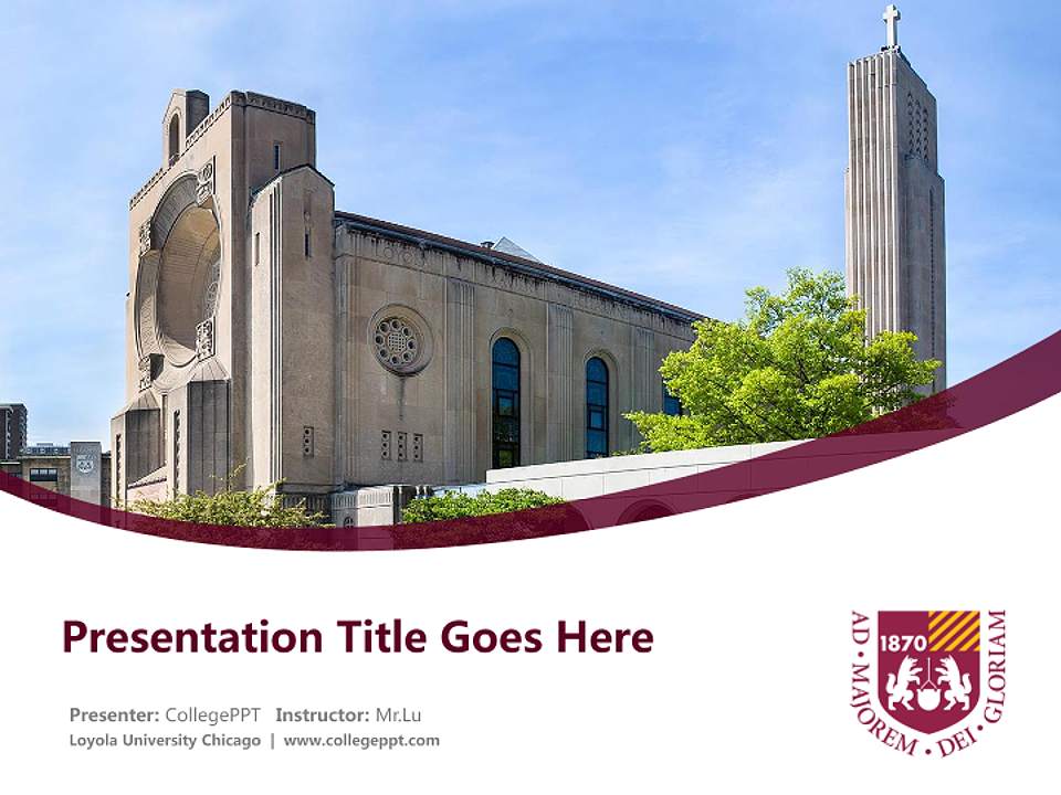 Loyola University Chicago Course/Courseware Creation PPT Template4:3 ratio PPT effect preview image5