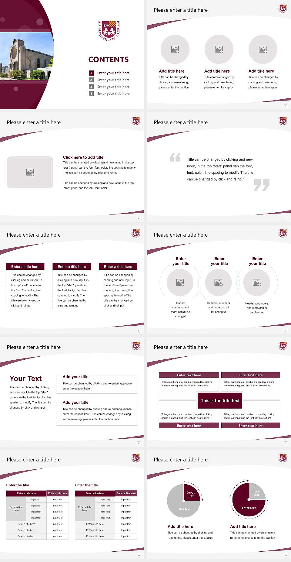 Loyola University Chicago Course/Courseware Creation PPT Template4:3 ratio PPT effect preview image2