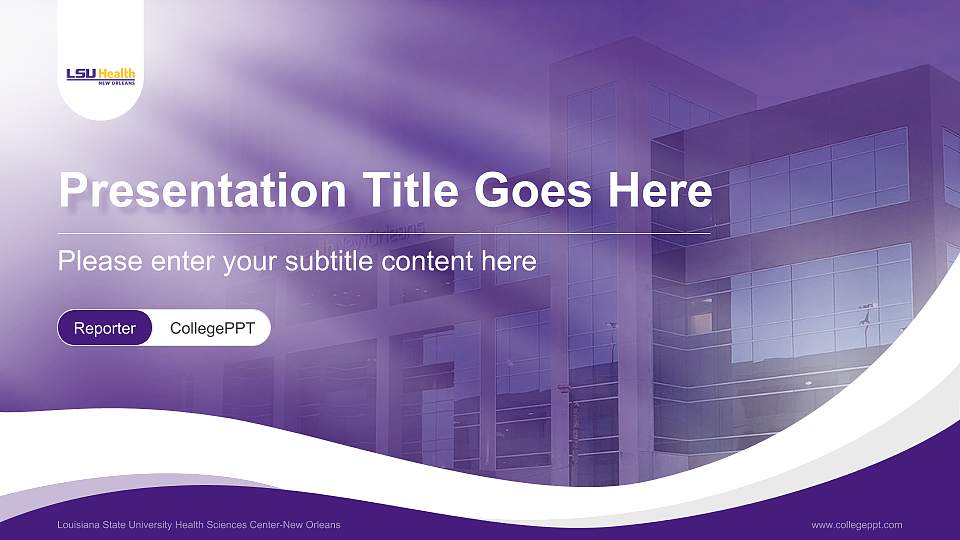Louisiana State University Health Sciences Center-New Orleans Lecture Sharing and Networking Event PPT Template16:9 ratio PPT effect preview image