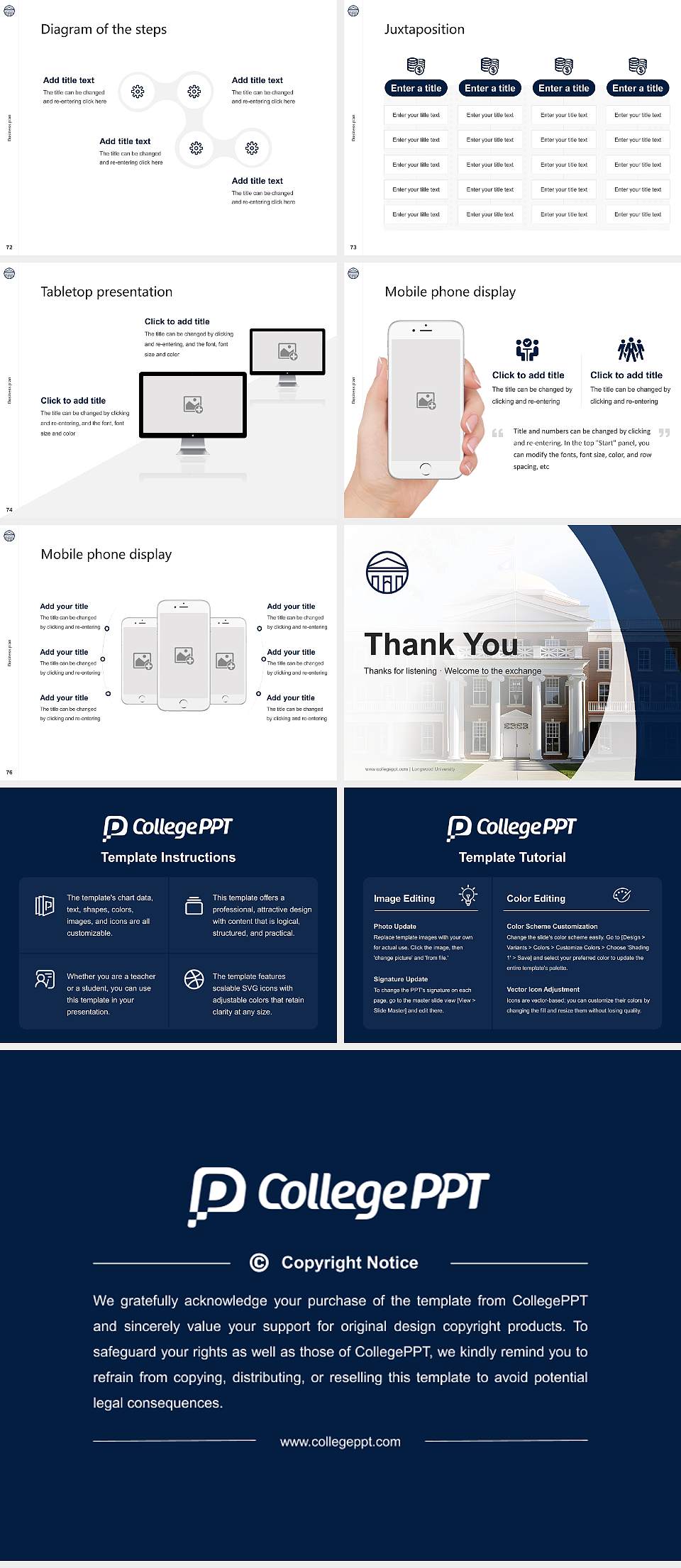 Longwood University Competition/Entrepreneurship Contest PPT Template4:3 ratio PPT effect preview image9
