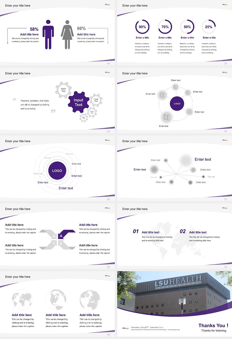 Louisiana State University Health Sciences Center-Shreveport Course/Courseware Creation PPT Template16:9 ratio PPT effect preview image4
