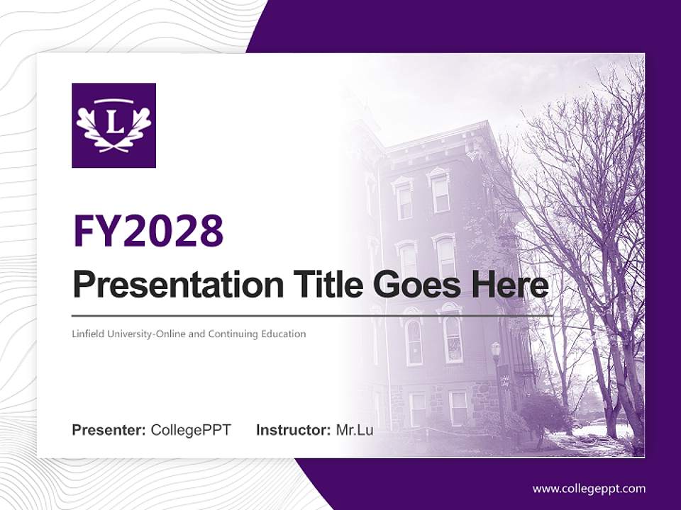 Linfield University-Online and Continuing Education Academic Presentation/Research Findings Report PPT Template4:3 ratio PPT effect preview image5