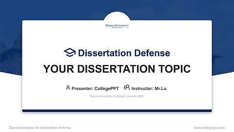 Marian University (Indiana) Graduation Thesis Defense PPT Template