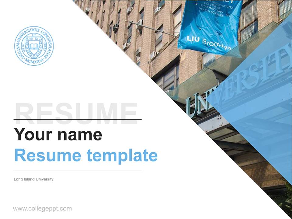 Long Island University Resume PPT Template4:3 ratio PPT effect preview image5