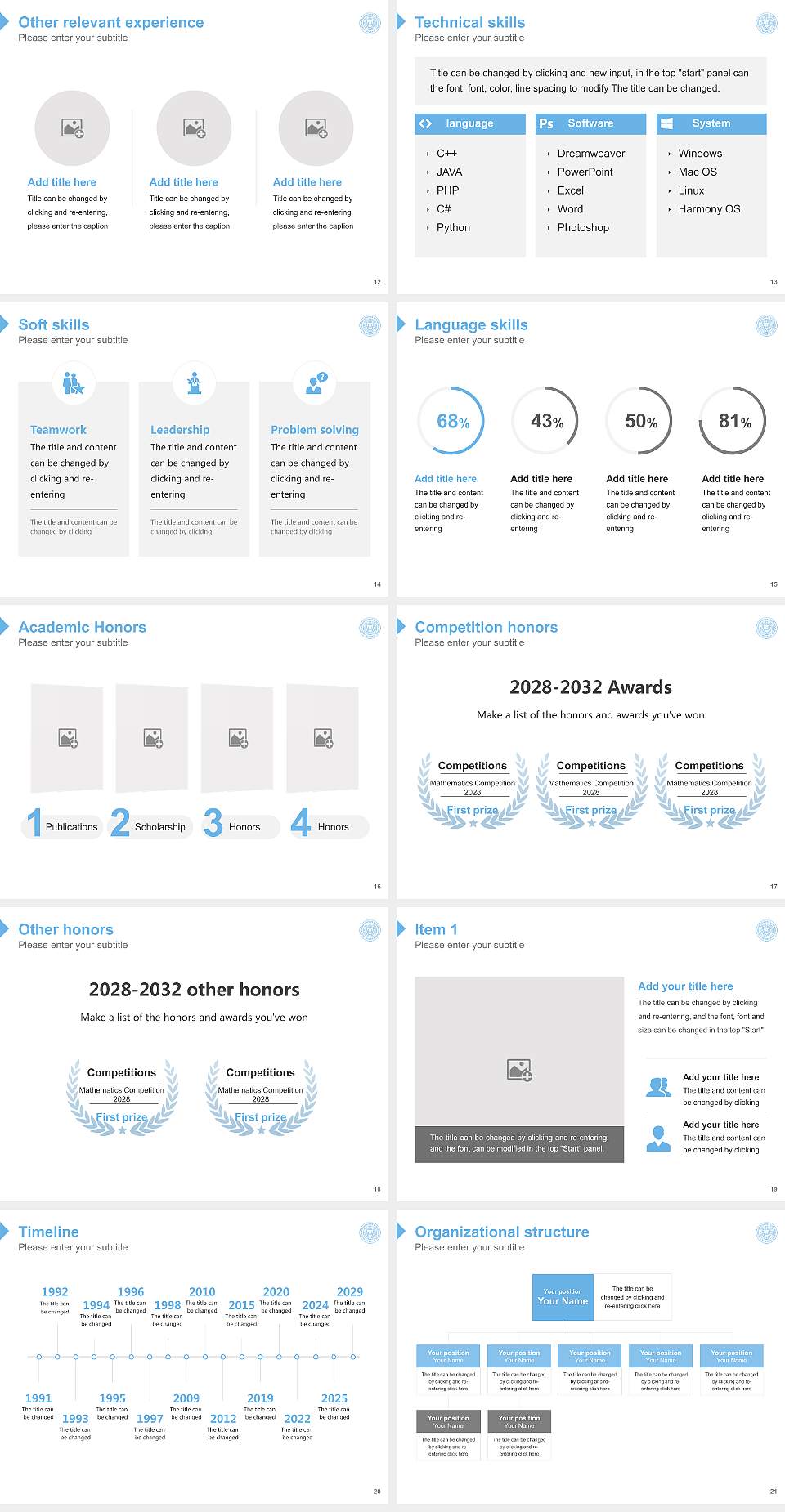 Long Island University Resume PPT Template4:3 ratio PPT effect preview image3