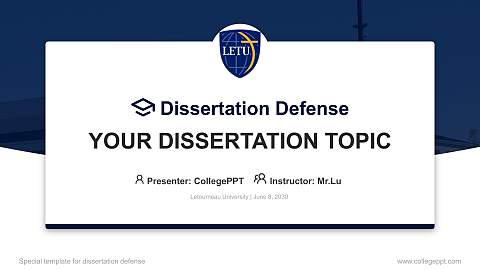 Letourneau University Graduation Thesis Defense PPT Template