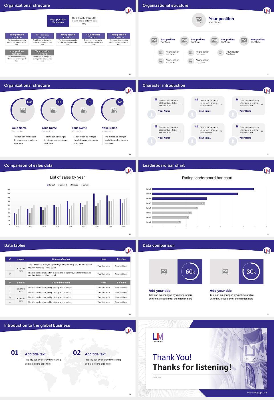 Lim College Academic Presentation/Research Findings Report PPT Template16:9 ratio PPT effect preview image4
