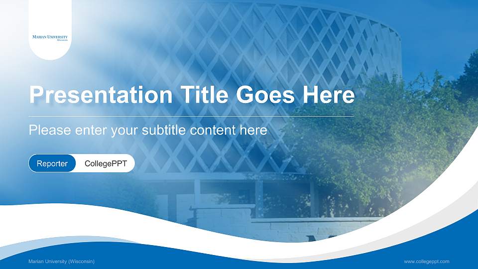 Marian University (Wisconsin) Lecture Sharing and Networking Event PPT Template16:9 ratio PPT effect preview image