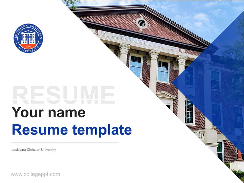 Louisiana Christian University Resume PPT Template4:3 ratio PPT effect preview image5