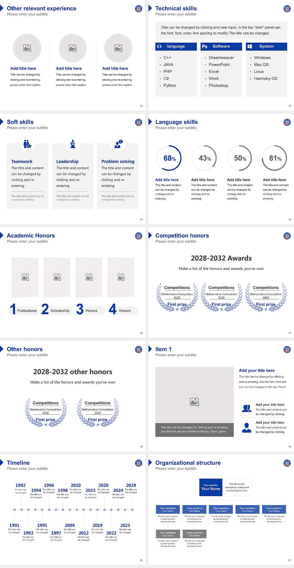 Louisiana Christian University Resume PPT Template4:3 ratio PPT effect preview image3
