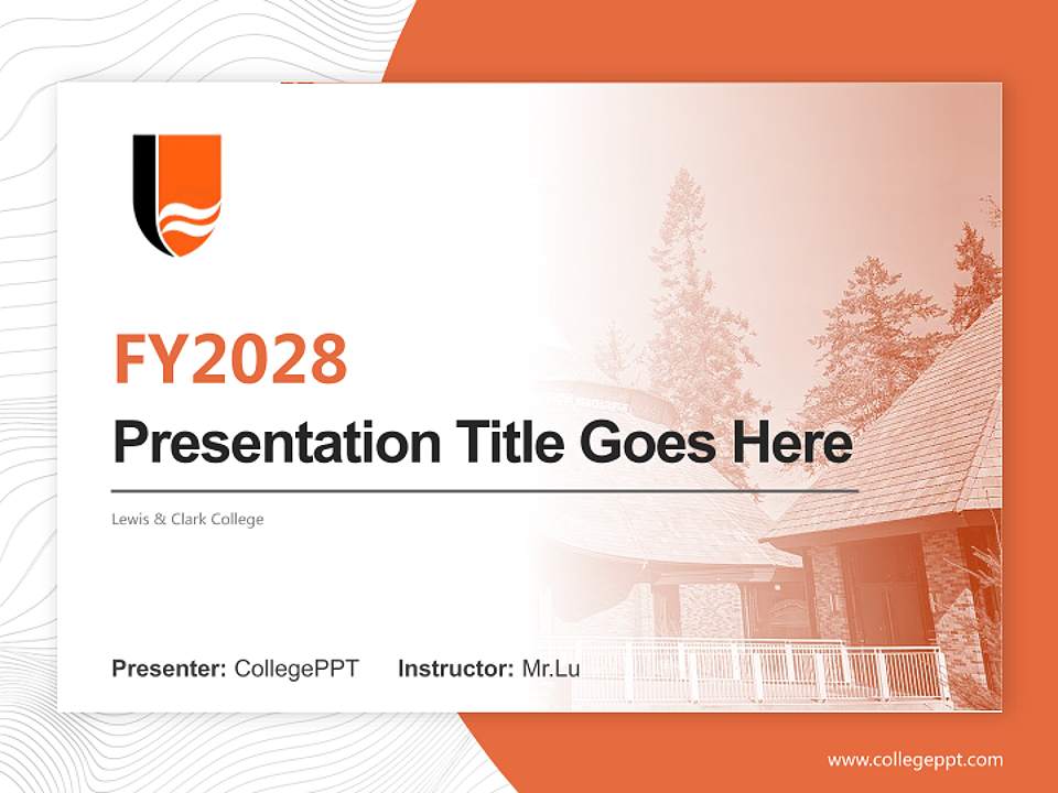 Lewis & Clark College Academic Presentation/Research Findings Report PPT Template4:3 ratio PPT effect preview image5