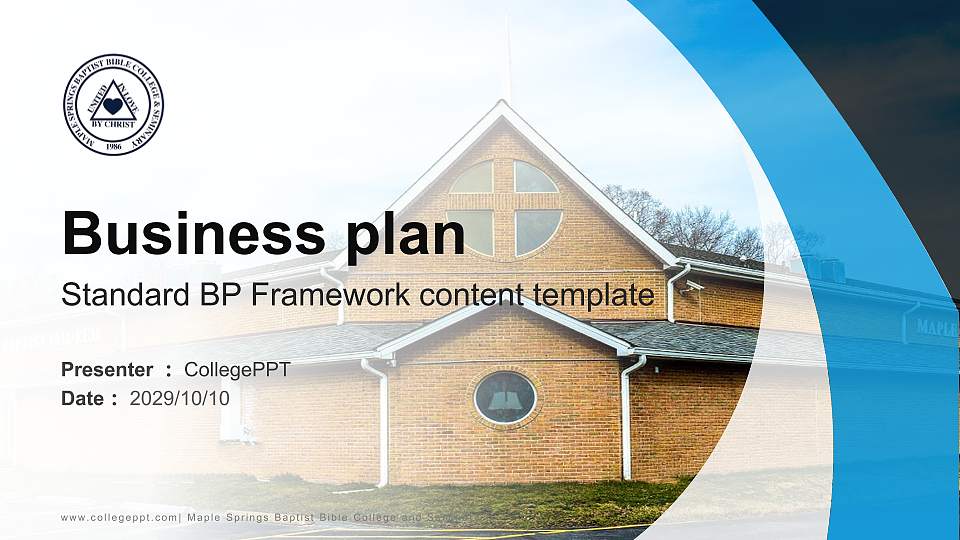 Maple Springs Baptist Bible College and Seminary Competition/Entrepreneurship Contest PPT Template16:9 ratio PPT effect preview image