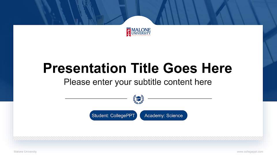 Malone University National Scholarship Defense PPT Template16:9 ratio PPT effect preview image