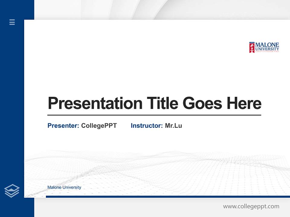 Malone University Thesis Proposal/Graduation Defense PPT Template4:3 ratio PPT effect preview image5