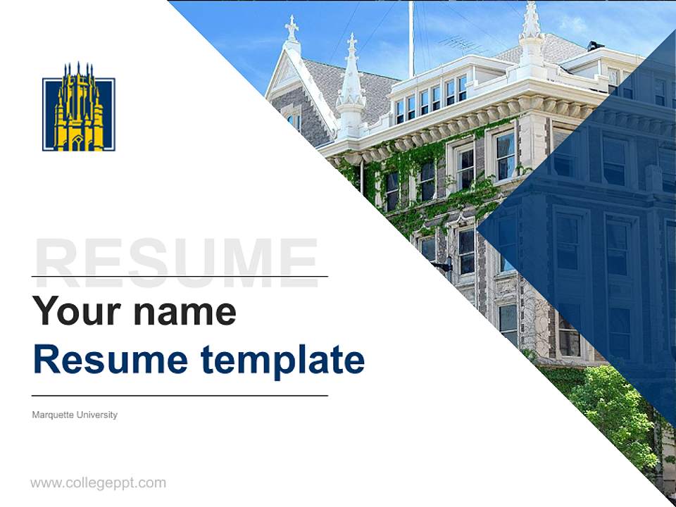 Marquette University Resume PPT Template4:3 ratio PPT effect preview image5