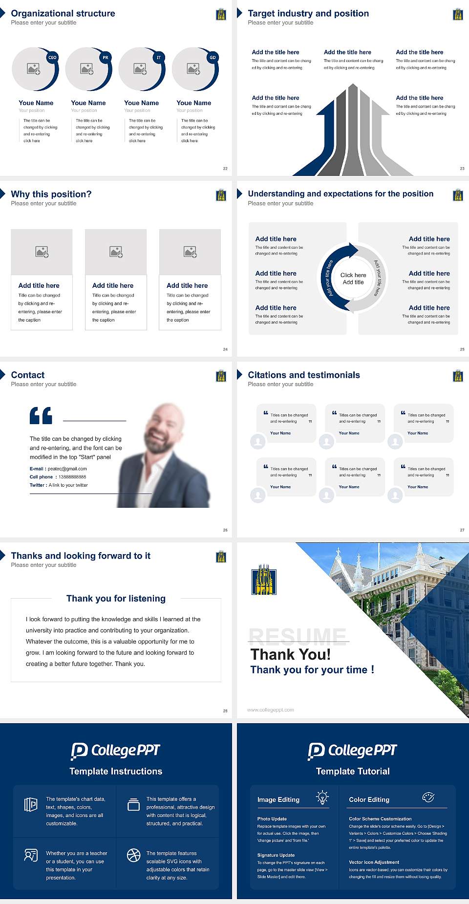 Marquette University Resume PPT Template4:3 ratio PPT effect preview image4