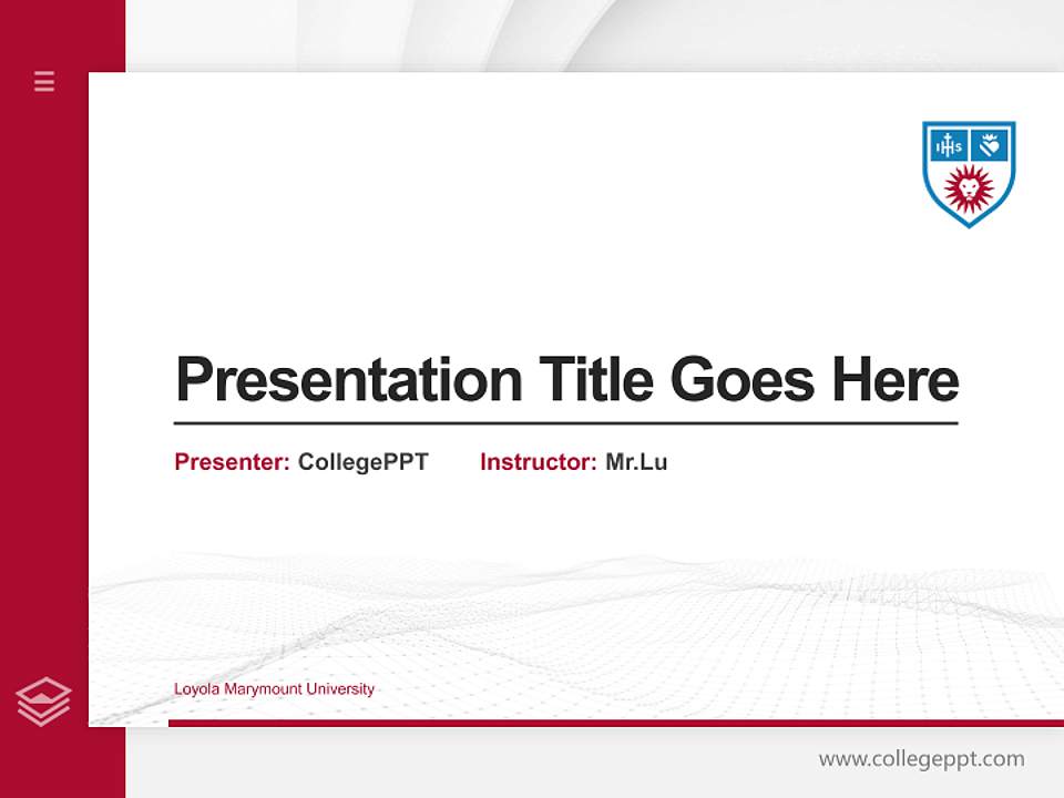 Loyola Marymount University Thesis Proposal/Graduation Defense PPT Template4:3 ratio PPT effect preview image5