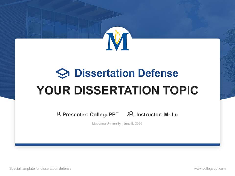 Madonna University Graduation Thesis Defense PPT Template4:3 ratio PPT effect preview image7