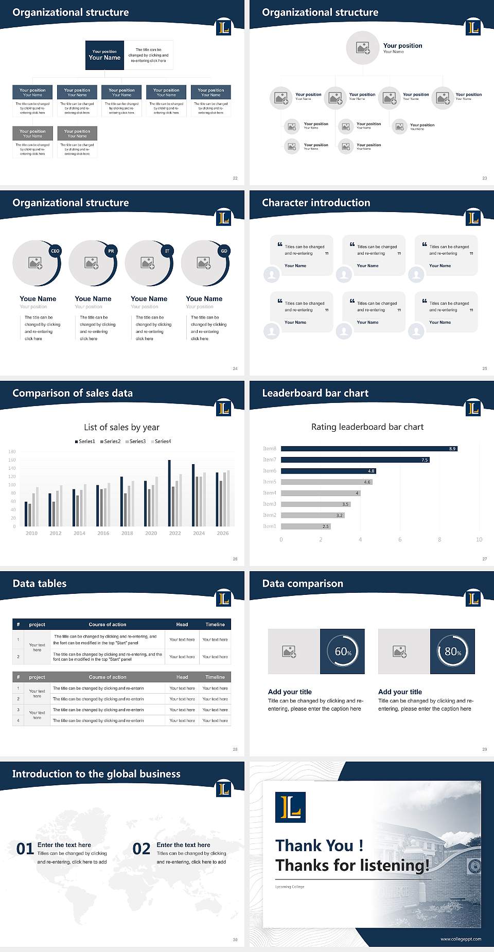 Lycoming College Academic Presentation/Research Findings Report PPT Template4:3 ratio PPT effect preview image4