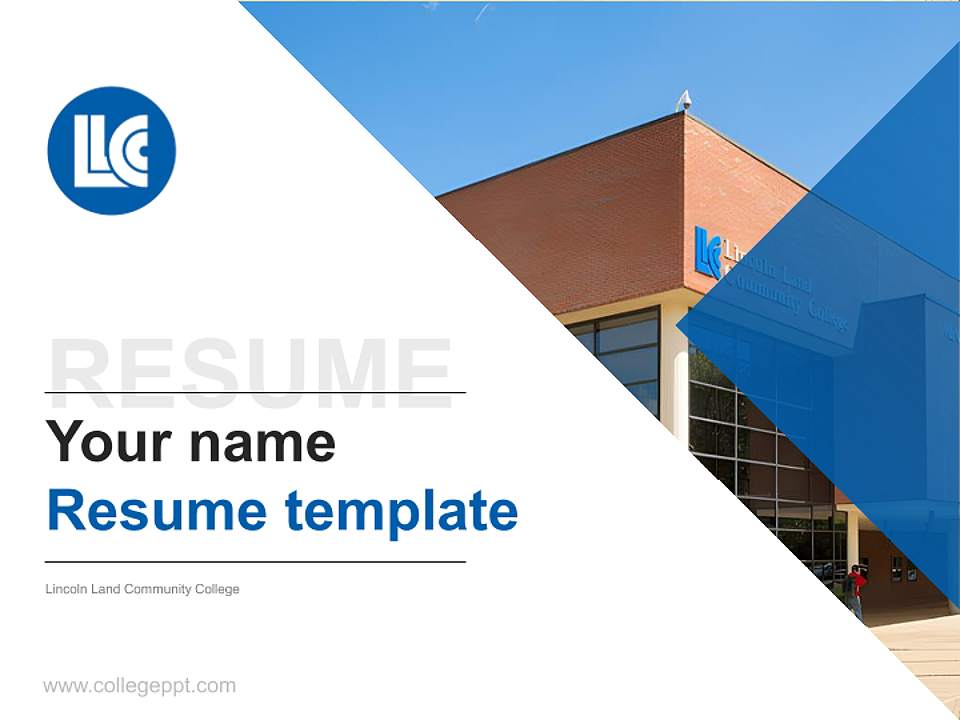 Lincoln Land Community College Resume PPT Template4:3 ratio PPT effect preview image5