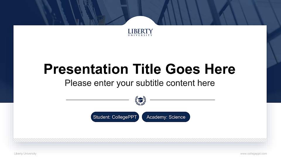 Liberty University National Scholarship Defense PPT Template16:9 ratio PPT effect preview image1
