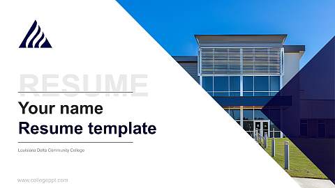 Louisiana Delta Community College Resume PPT Template