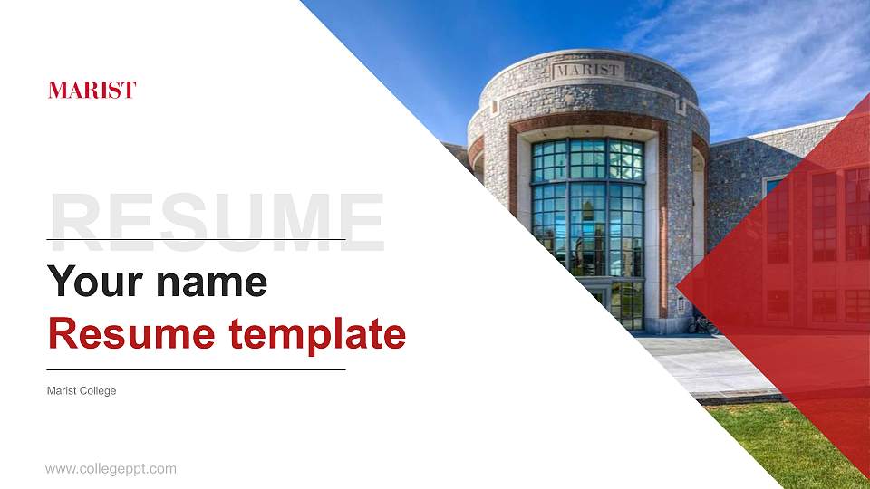 Marist College Resume PPT Template16:9 ratio PPT effect preview image