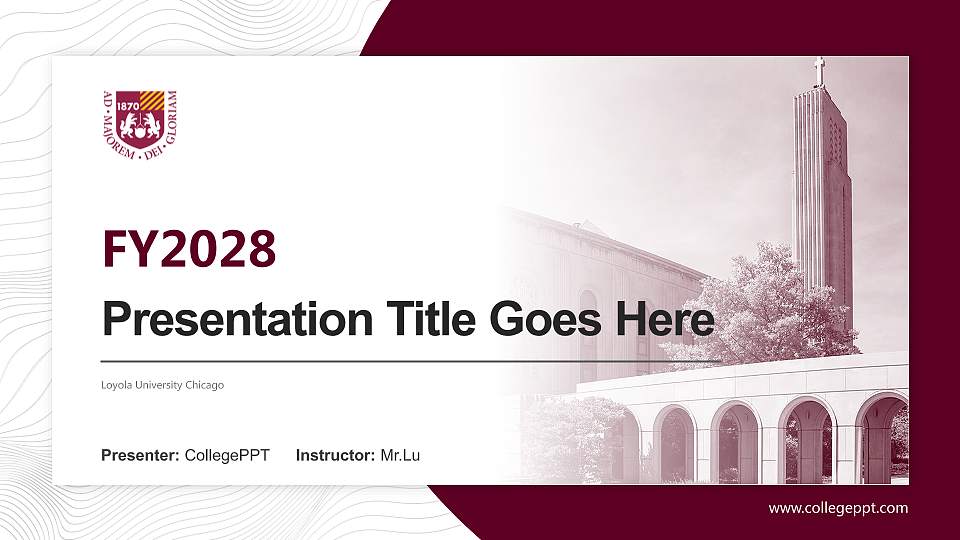 Loyola University Chicago Academic Presentation/Research Findings Report PPT Template16:9 ratio PPT effect preview image