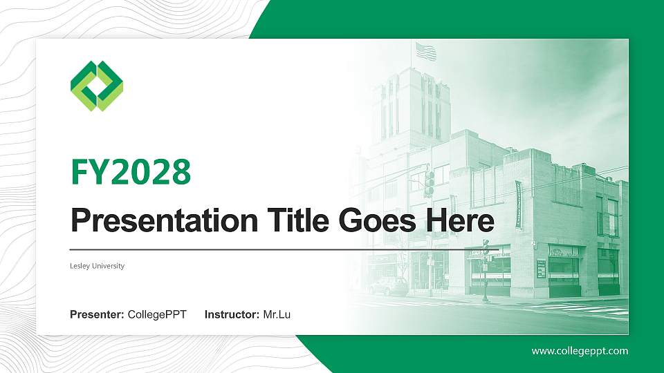 Lesley University Academic Presentation/Research Findings Report PPT Template16:9 ratio PPT effect preview image