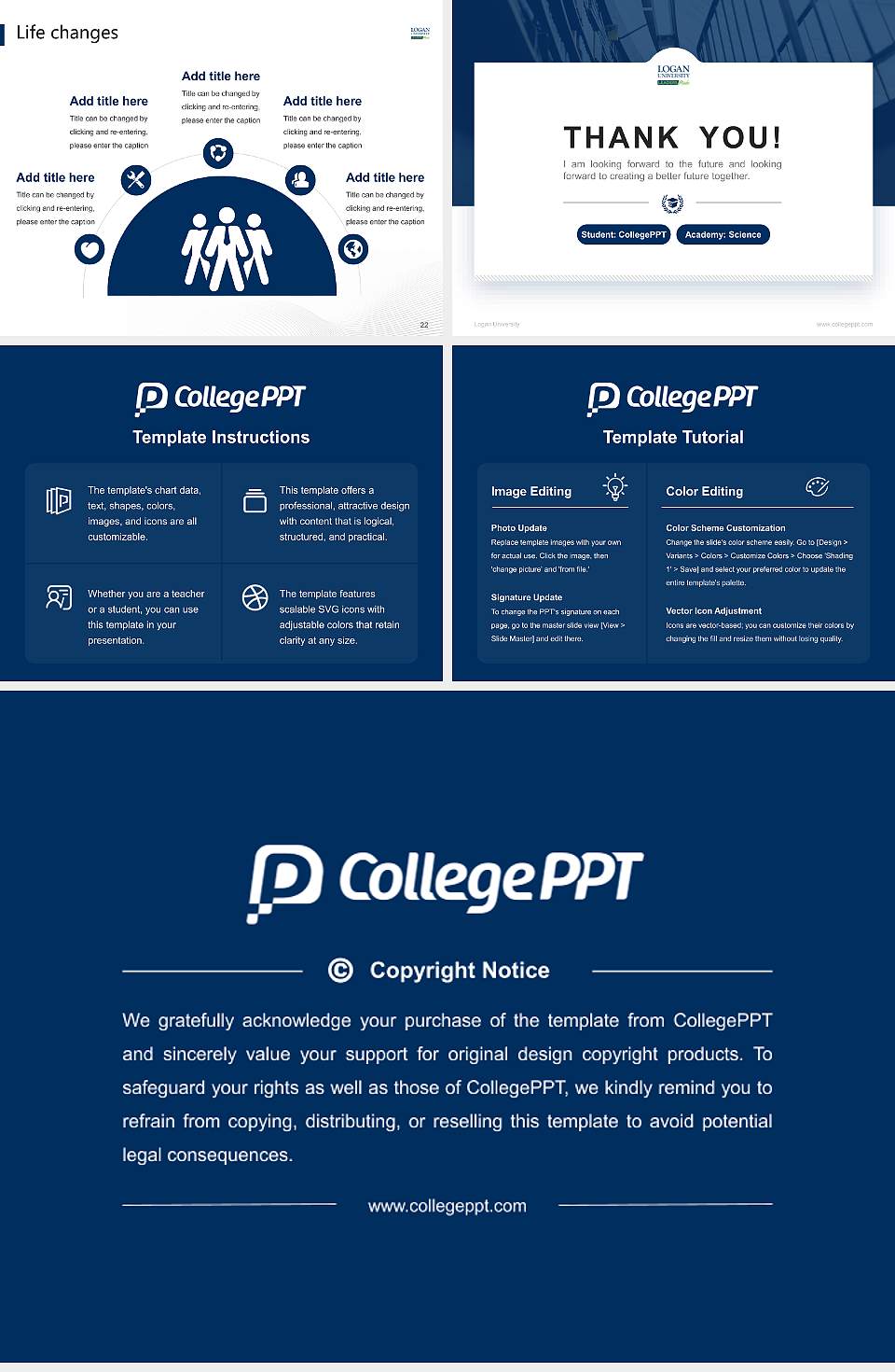 Logan University National Scholarship Defense PPT Template4:3 ratio PPT effect preview image4