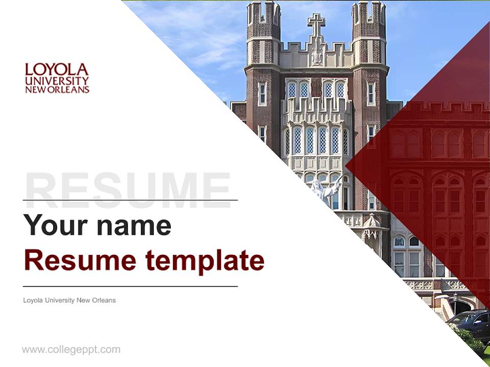 Loyola University New Orleans Resume PPT Template4:3 ratio PPT effect preview image5