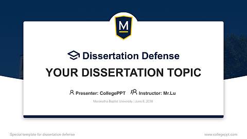 Maranatha Baptist University Graduation Thesis Defense PPT Template