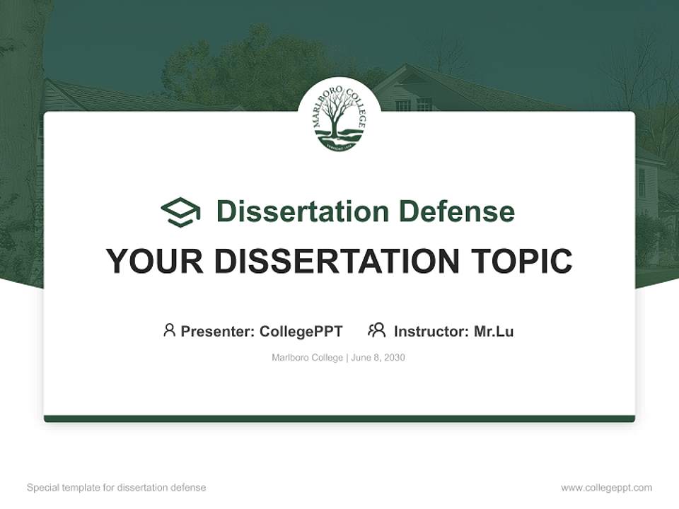 Marlboro College Graduation Thesis Defense PPT Template4:3 ratio PPT effect preview image7
