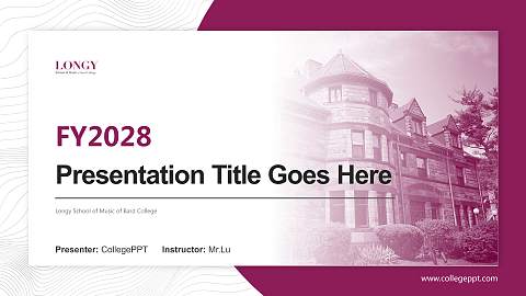 Longy School of Music of Bard College Academic Presentation/Research Findings Report PPT Template