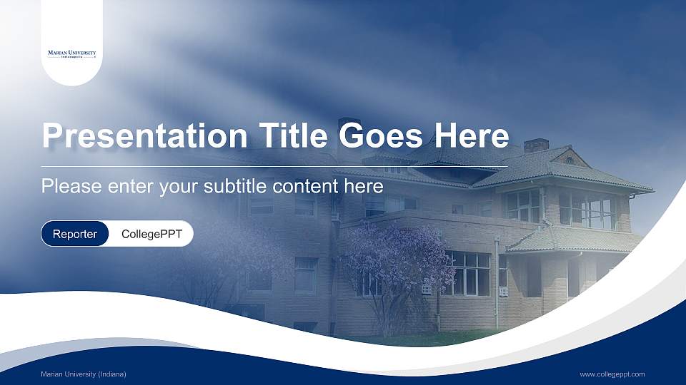 Marian University (Indiana) Lecture Sharing and Networking Event PPT Template16:9 ratio PPT effect preview image