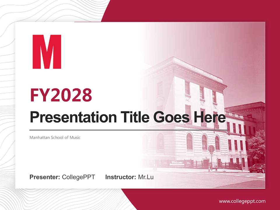 Manhattan School of Music Academic Presentation/Research Findings Report PPT Template4:3 ratio PPT effect preview image5