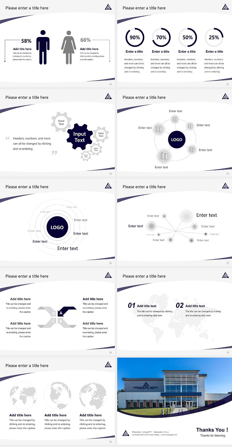 Louisiana Delta Community College Course/Courseware Creation PPT Template4:3 ratio PPT effect preview image4