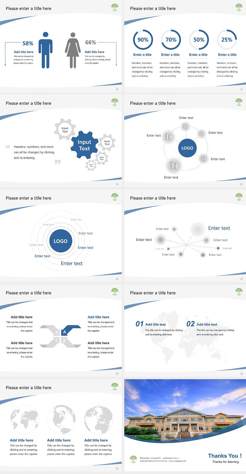 Maharishi International University Course/Courseware Creation PPT Template4:3 ratio PPT effect preview image4