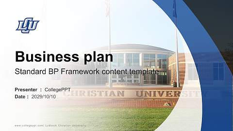 Lubbock Christian University Competition/Entrepreneurship Contest PPT Template