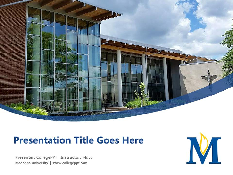 Madonna University Course/Courseware Creation PPT Template4:3 ratio PPT effect preview image5