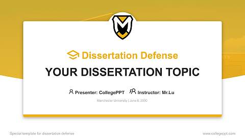 Manchester University Graduation Thesis Defense PPT Template
