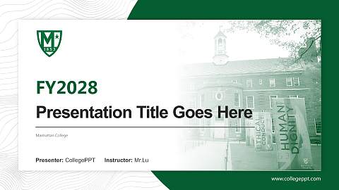 Manhattan College Academic Presentation/Research Findings Report PPT Template