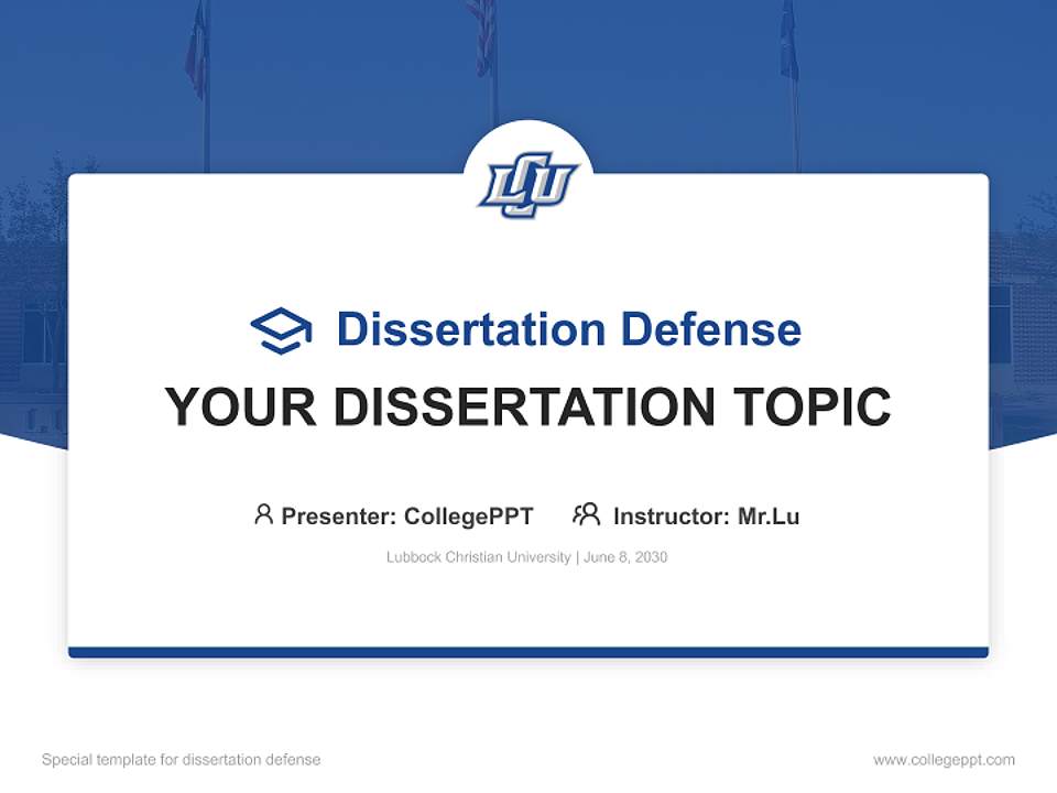Lubbock Christian University Graduation Thesis Defense PPT Template4:3 ratio PPT effect preview image7