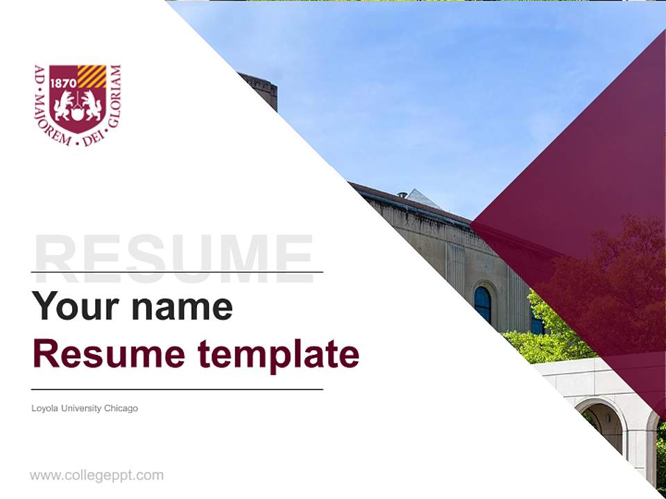Loyola University Chicago Resume PPT Template4:3 ratio PPT effect preview image5
