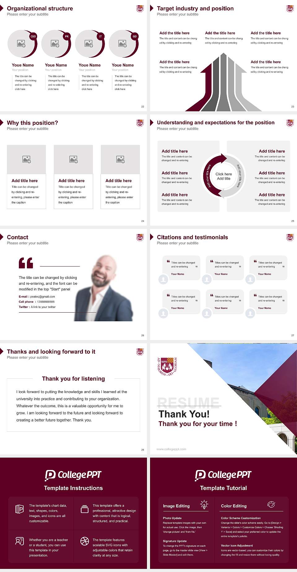 Loyola University Chicago Resume PPT Template4:3 ratio PPT effect preview image4