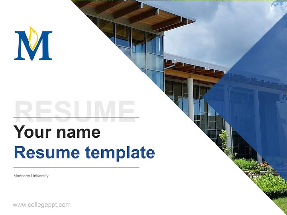 Madonna University Resume PPT Template4:3 ratio PPT effect preview image5