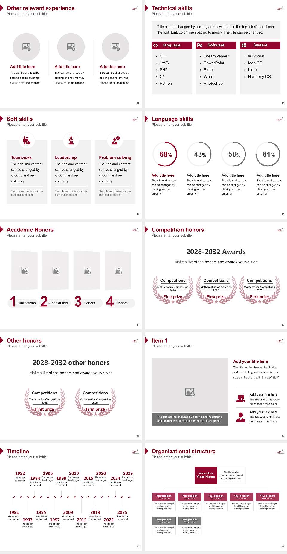 Lewis University Resume PPT Template4:3 ratio PPT effect preview image3