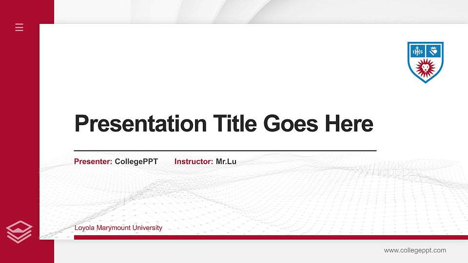 Loyola Marymount University Thesis Proposal/Graduation Defense PPT Template16:9 ratio PPT effect preview image