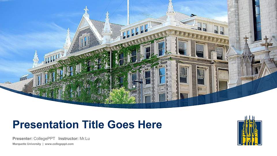 Marquette University Course/Courseware Creation PPT Template16:9 ratio PPT effect preview image