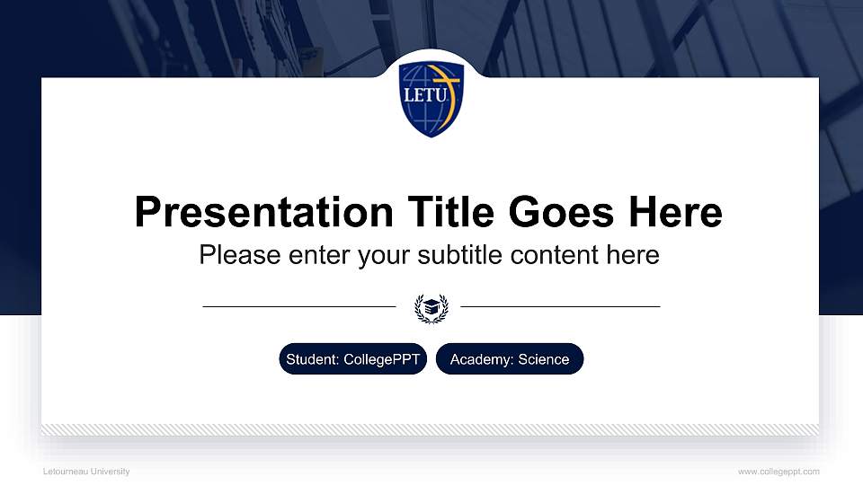 Letourneau University National Scholarship Defense PPT Template16:9 ratio PPT effect preview image